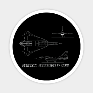 General Dynamics F-16XL (white) Magnet